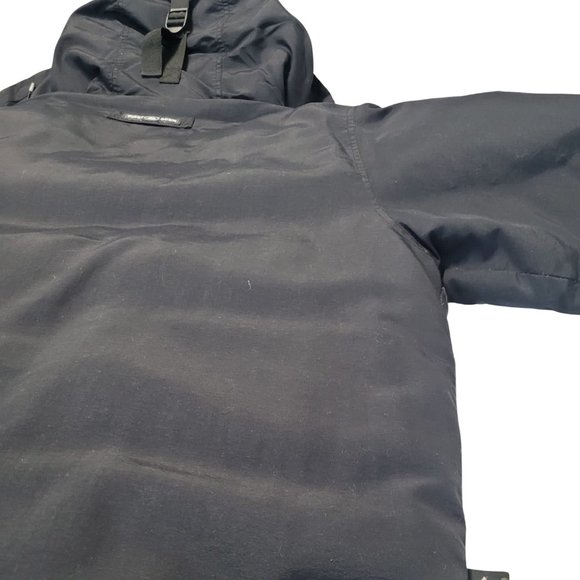 FIRST DOWN Black Goose Down Hooded Nylon Artic Parka JACKET - Picture 8 of 11